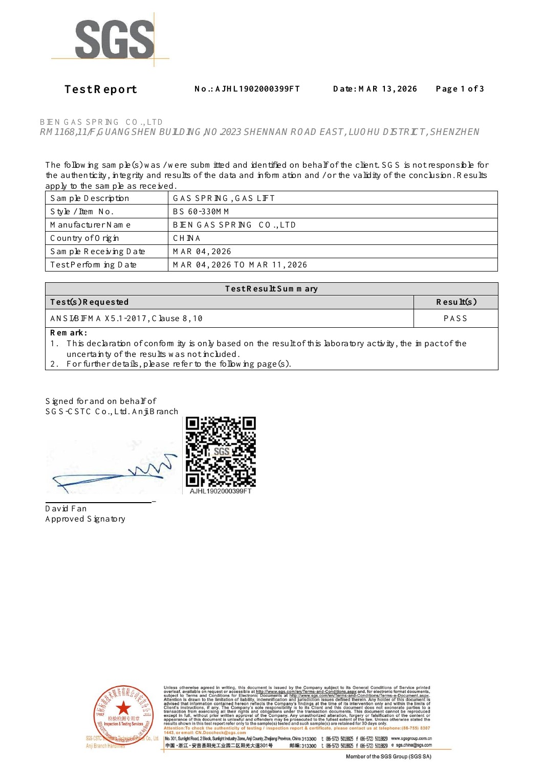 SGS test raporu — 2026